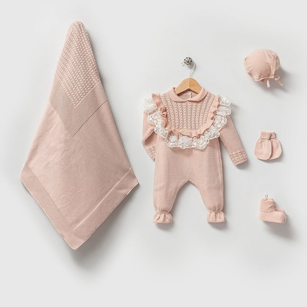 Ensemble naissance fille coton bio certifié GOTS