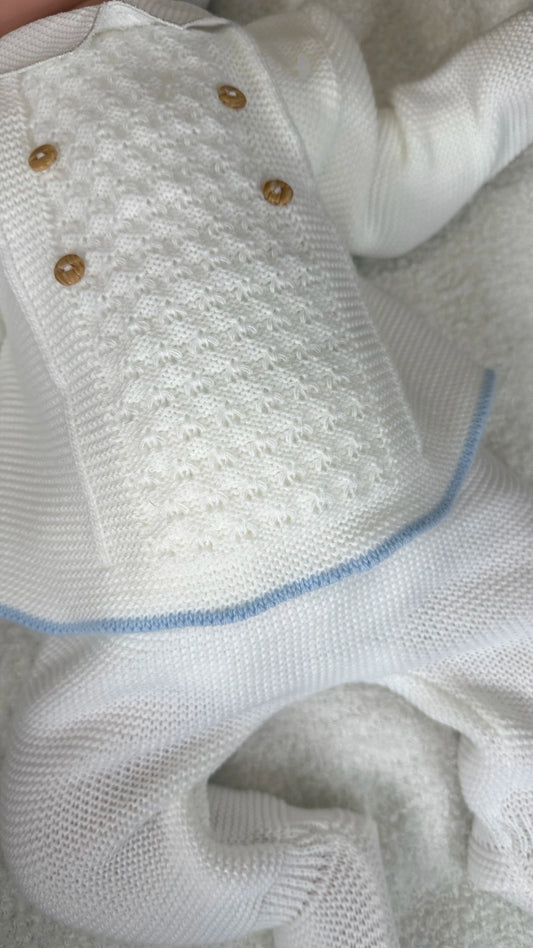 Kit naissance garçon – Bleu et blanc, doux et hypoallergénique (0-3 mois)