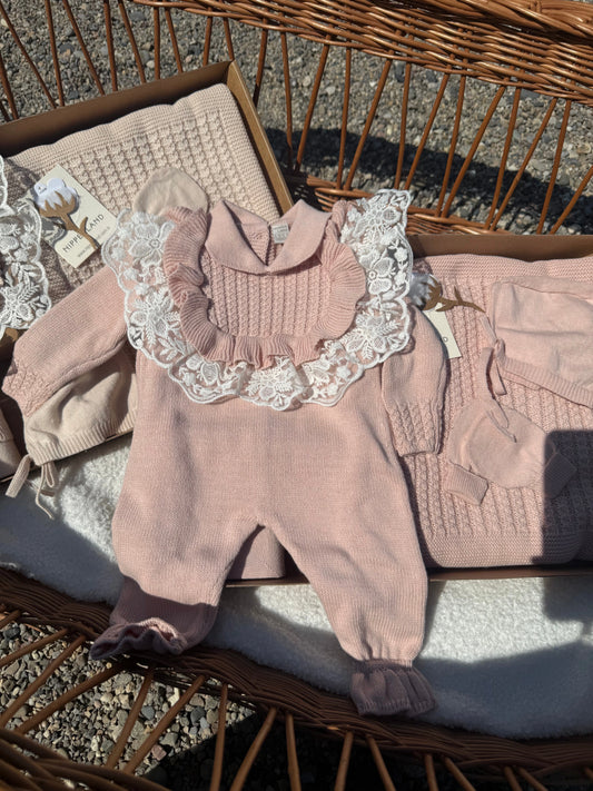 trousseau naissance 5 pièces bébé fille douceur coton bio