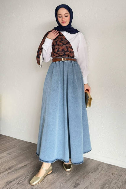 [Premium] Jupe longue très épaisse - parachute - denim