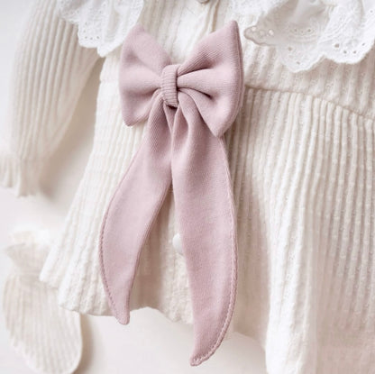 [Gamme Premium] Ensemble bébé fille 5 pièces – Blanc et lilas coton bio (0-3 mois)