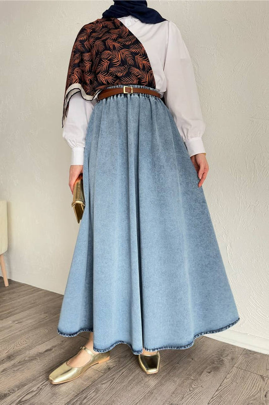 [Premium] Jupe longue très épaisse - parachute - denim