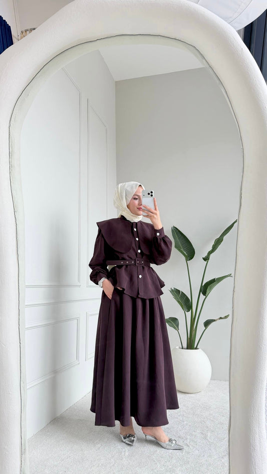 [Haut de gamme] Ensemble jupe manches ballon - plusieurs coloris