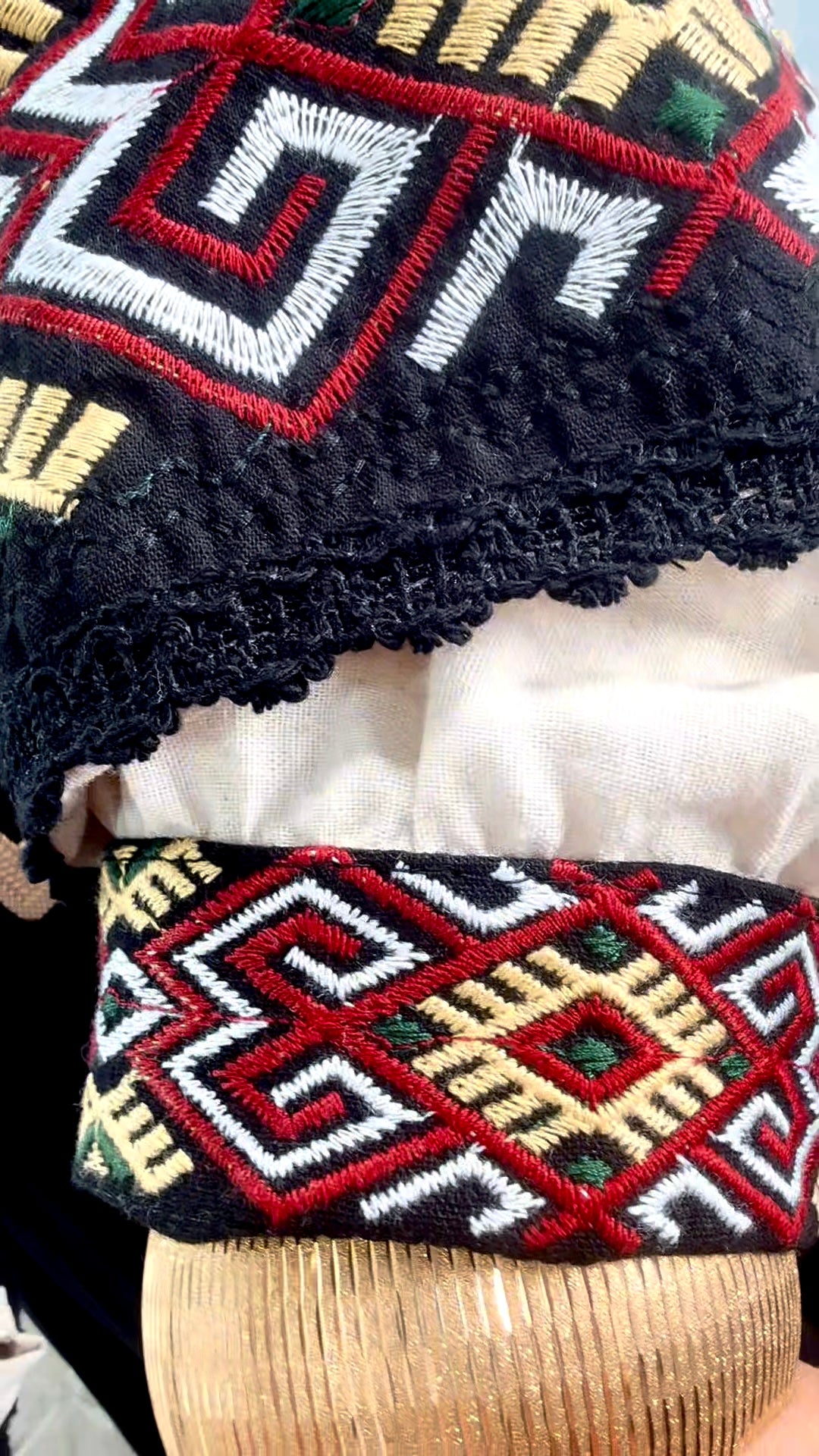 [Premium] Blouse brodée - manche ballon - crème