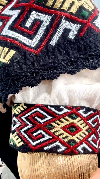 [Premium] Blouse brodée - manche ballon - crème