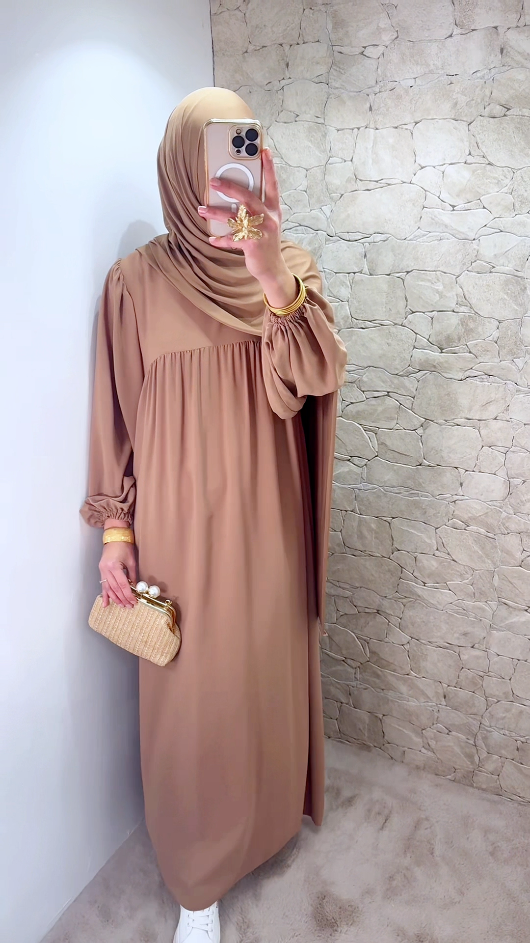 [Premium] Abaya manche ballon - beige