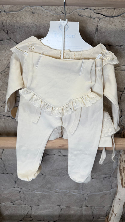 Set naissance fille (0-3 mois) coton bio [crème] ou [rose]