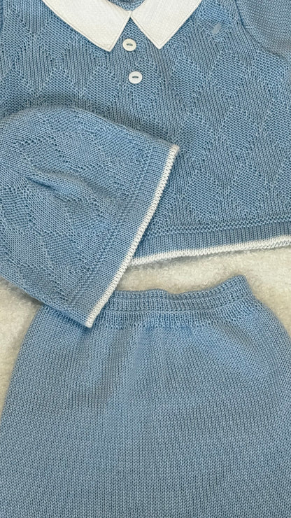 Ensemble naissance (0-3 mois) 3 PCS garçon - bleu