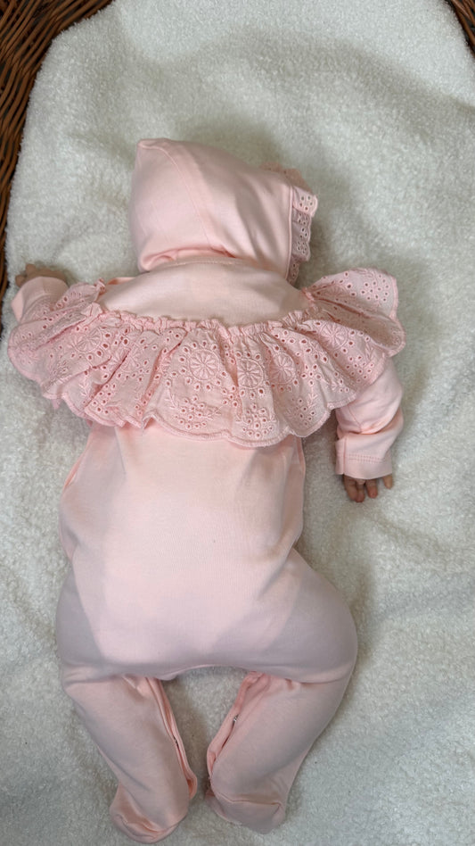 Jumpsuit-Set mit Rüschen – 100 % Baumwolle (0–9 Monate)