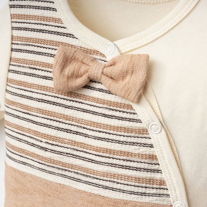 [Premium] Ensemble naissance garçon 100% coton bio beige - 8 pièces – 0-3 mois