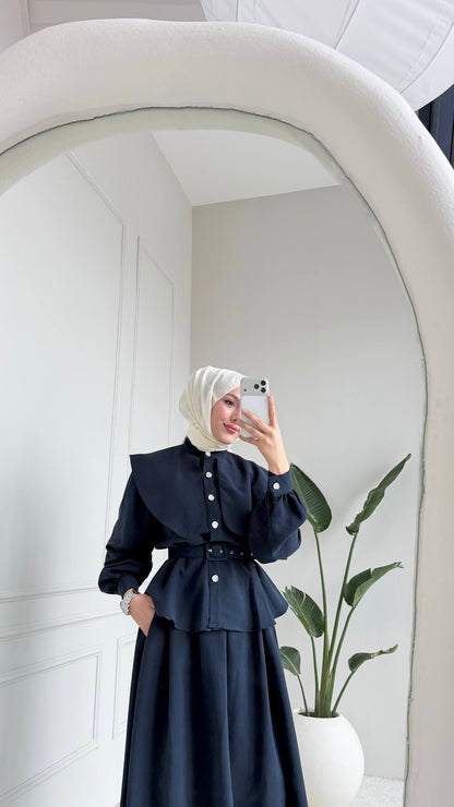 [Haut de gamme] Ensemble jupe manches ballon - plusieurs coloris