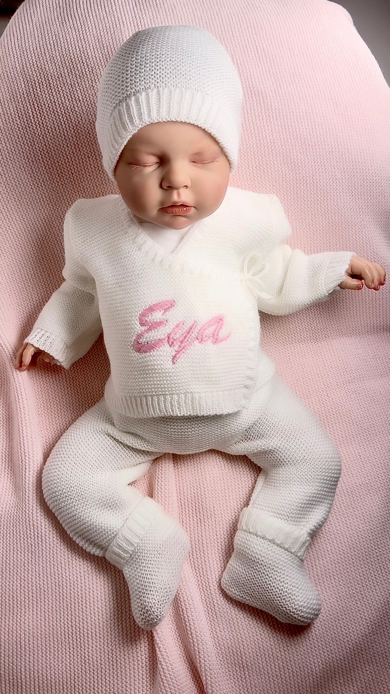 🧵 Ensemble naissance personnalisé - 4 pièces - brodé avec le prénom de votre bébé｜OEKO-TEX®