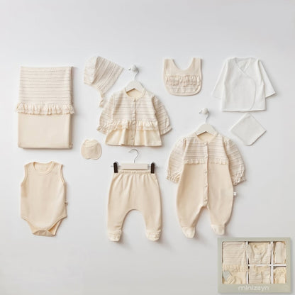 [Gamme Premium] Ensembles naissance fille (0-3 mois) de 10 PCS en [crème]