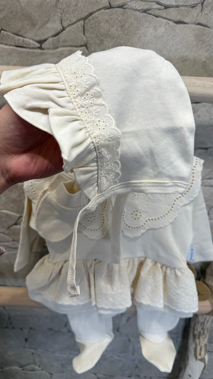 Set naissance fille (0-3 mois) coton bio [crème] ou [rose]