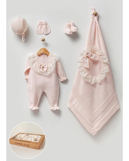 [Gamme Premium] Ensemble naissance bébé fille taille (0-3 mois) rose