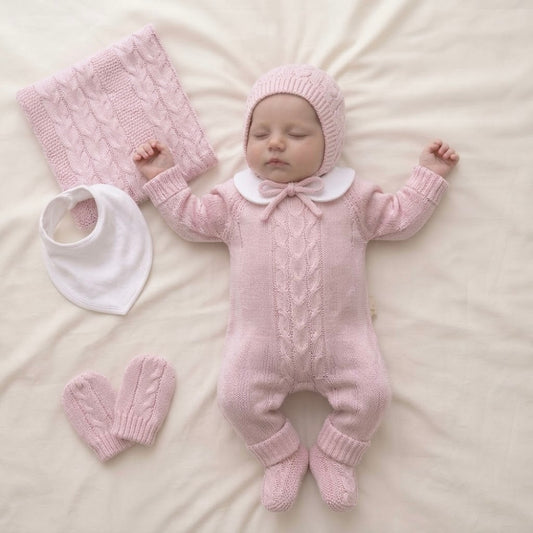 [Premium-Sortiment] Unisex/gemischtes Beige-Neugeborenen-Set (0–3 Monate)