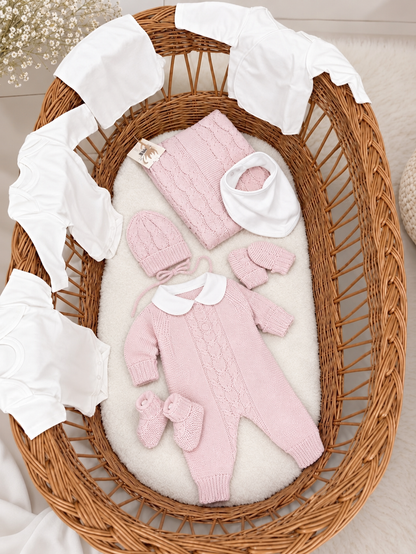 [Premium-Sortiment] Unisex/gemischtes Beige-Neugeborenen-Set (0–3 Monate)