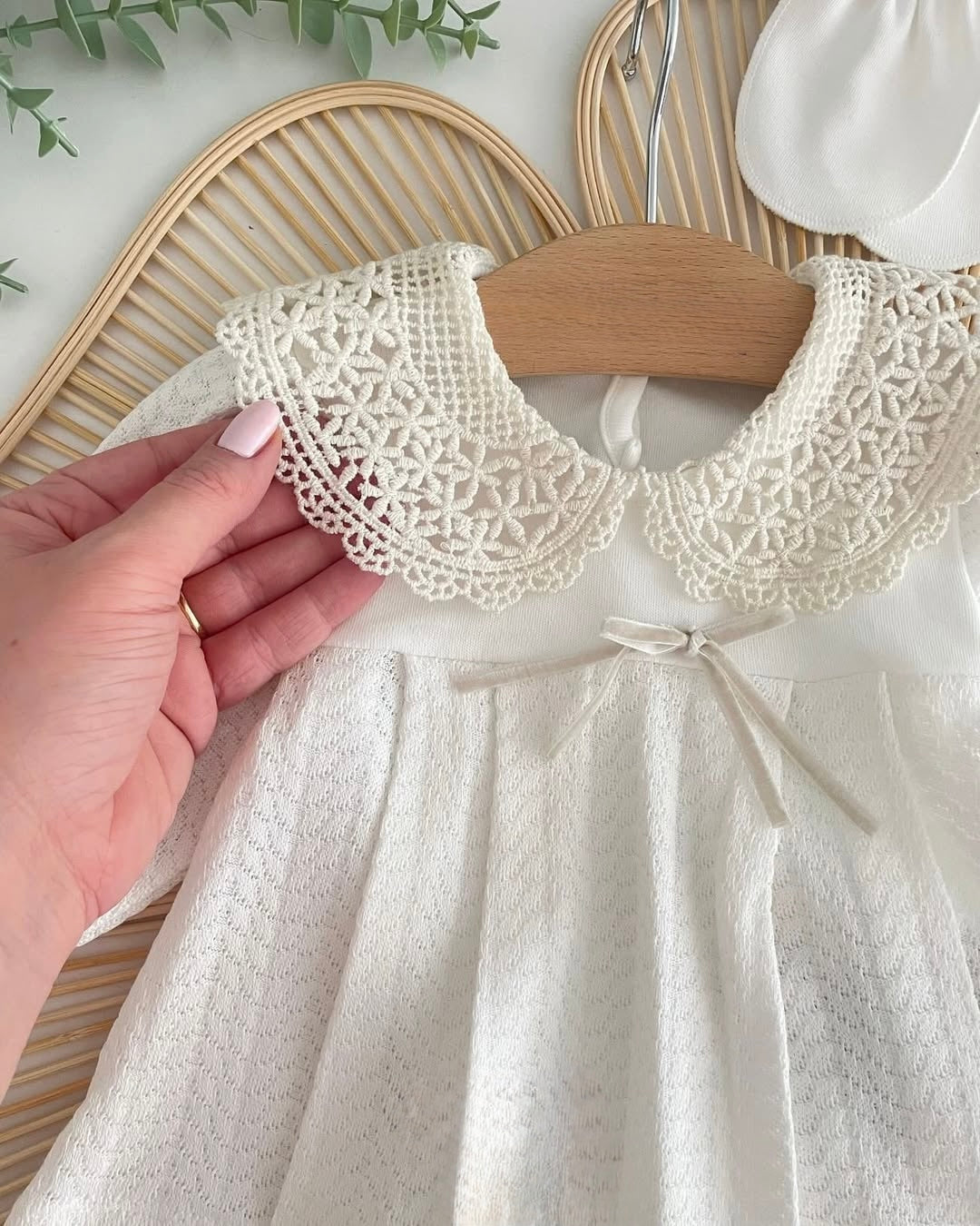 [Gamme Premium] Ensemble bébé fille 5 pièces – Blanc coton (0-3 mois)
