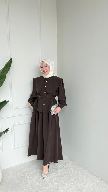 [Haut de gamme] Ensemble jupe manches ballon - plusieurs coloris