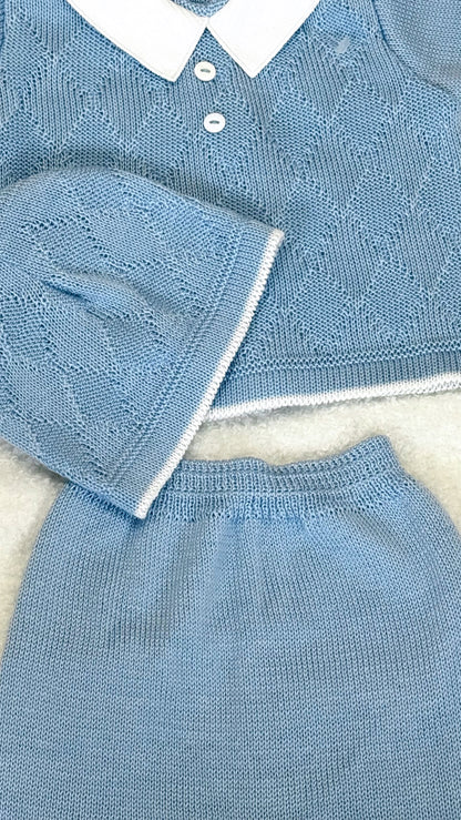 Ensemble naissance (0-3 mois) 3 PCS garçon - bleu