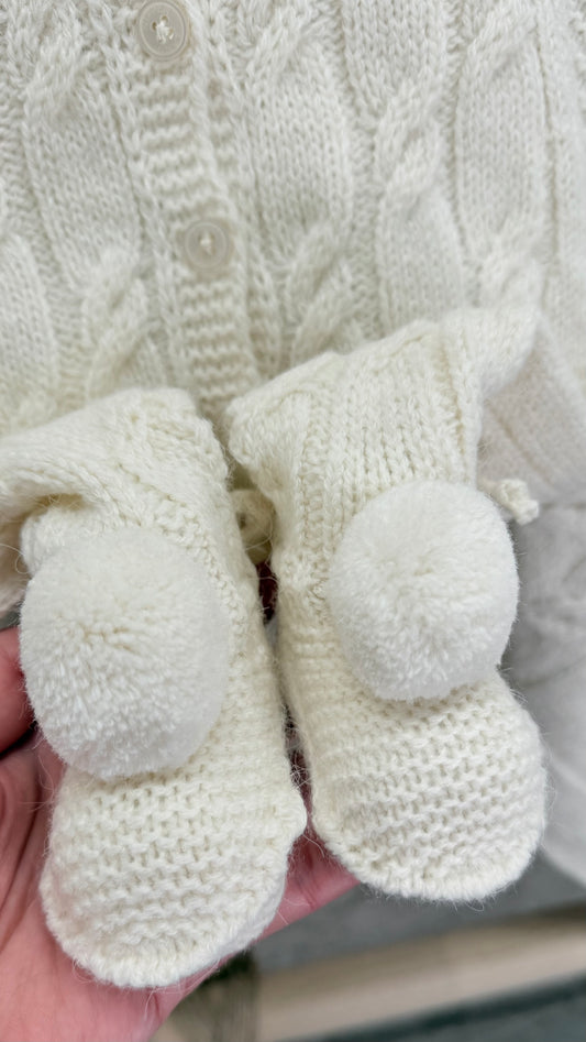 [Gamme Premium] Coffret naissance mixte tricot crème – 100% coton bio GOTS