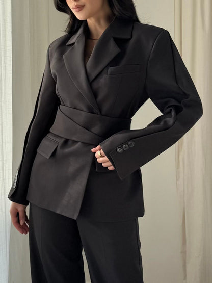 [Premium] Veste Blazer Cintré Avec Ceinture