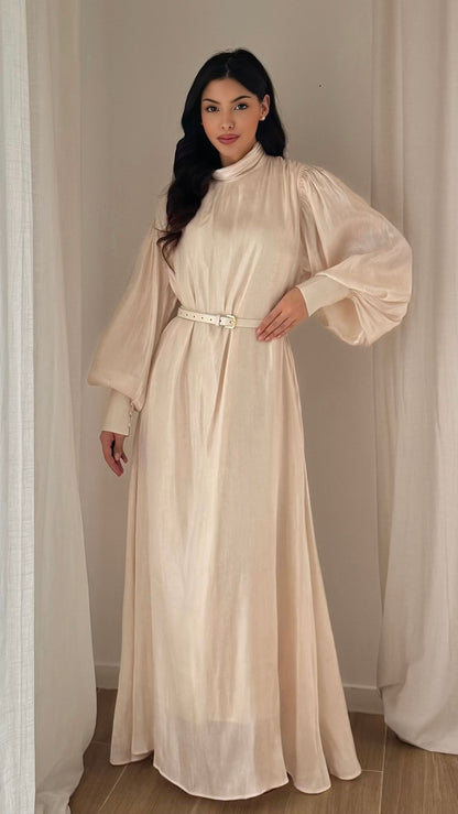 Robe manche ballon - crème
