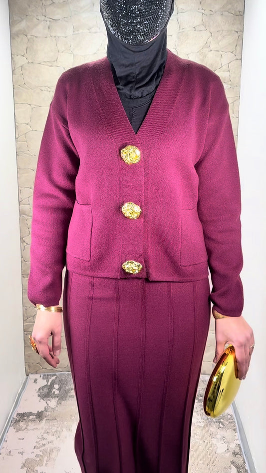 [Premium] Ensemble tricot jupe - couleur cerise 🍒