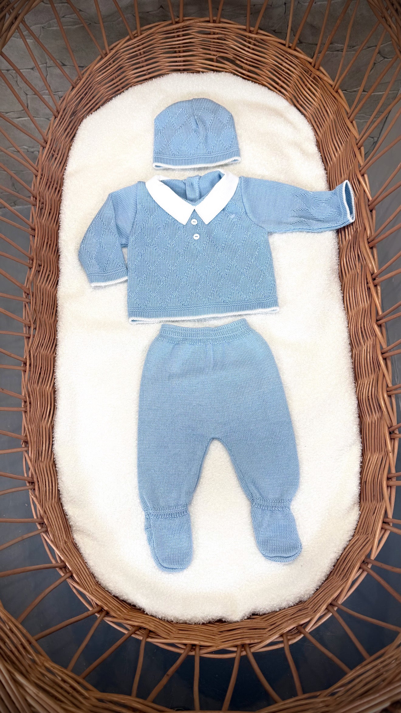 Ensemble naissance (0-3 mois) 3 PCS garçon - bleu