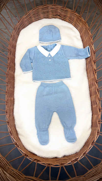 Ensemble naissance (0-3 mois) 3 PCS garçon - bleu