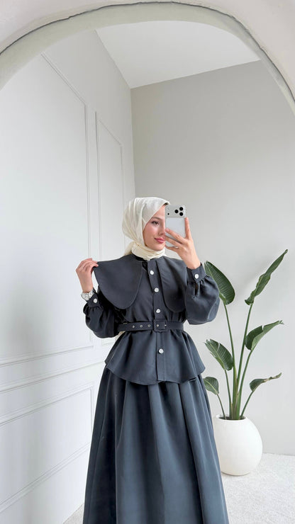 [Haut de gamme] Ensemble jupe manches ballon - plusieurs coloris