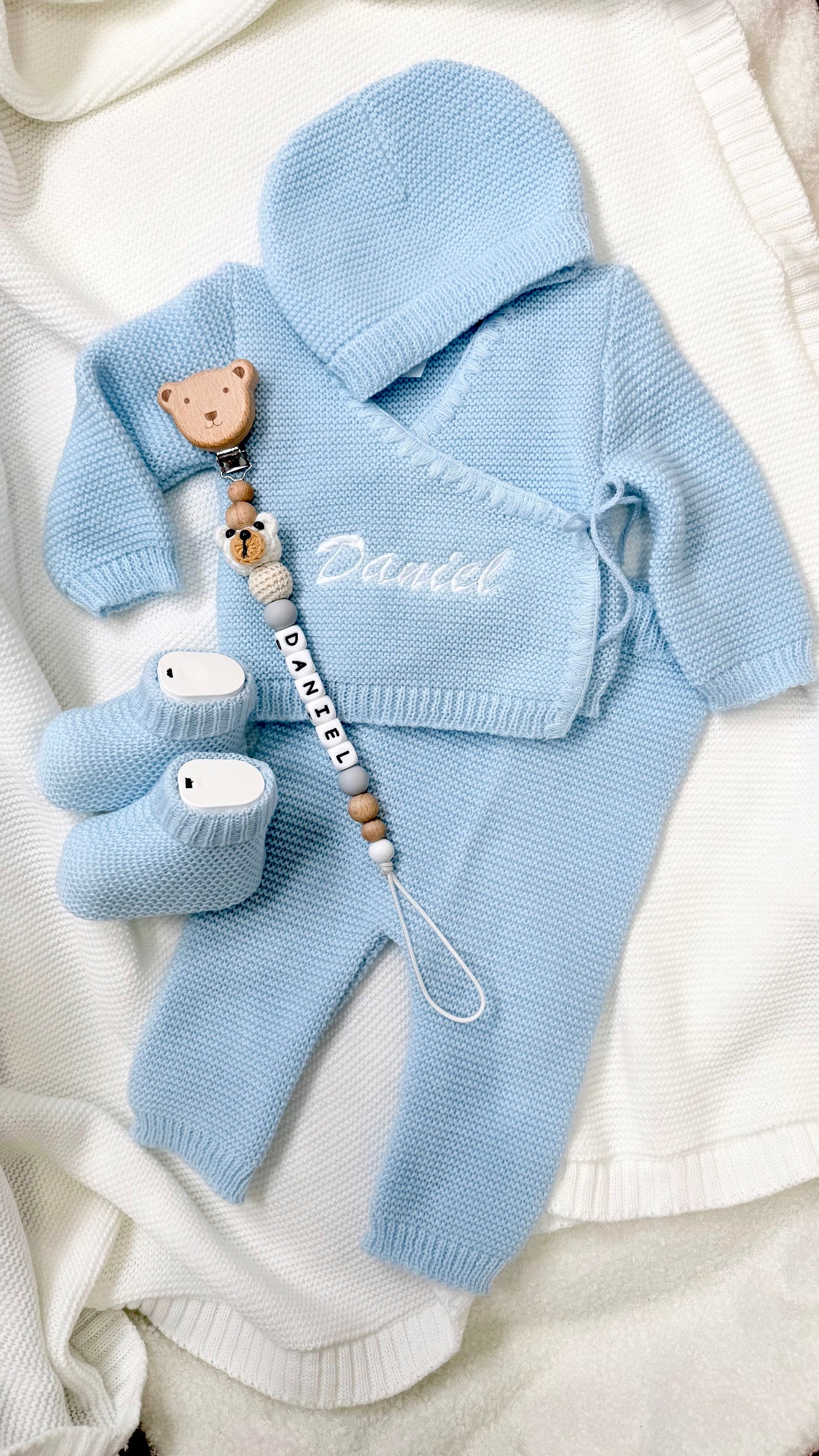 🧵 Ensemble naissance personnalisé - 4 pièces - brodé avec le prénom de votre bébé｜OEKO-TEX®