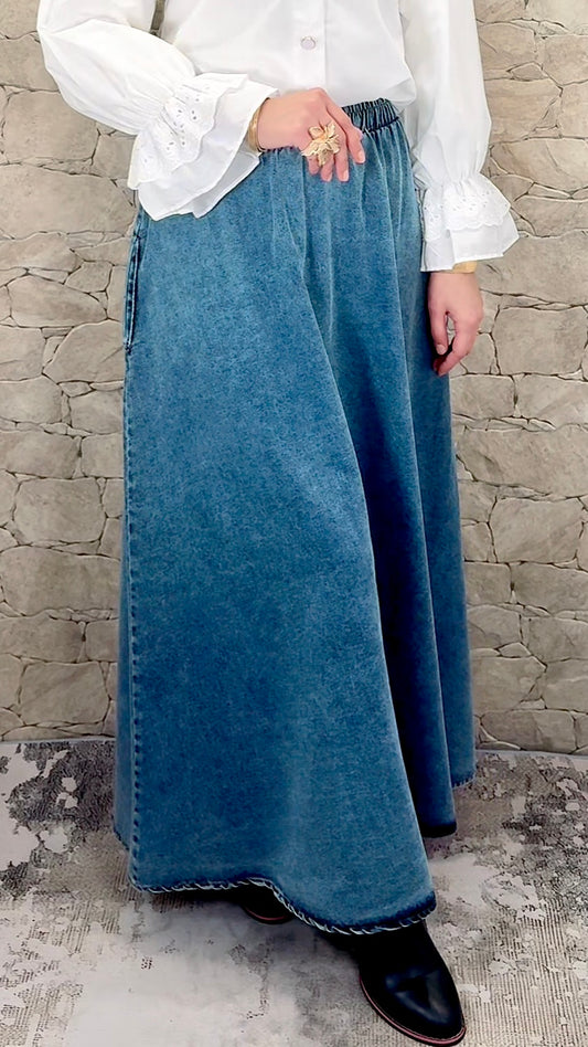 [Premium] Jupe longue très épaisse - parachute - denim