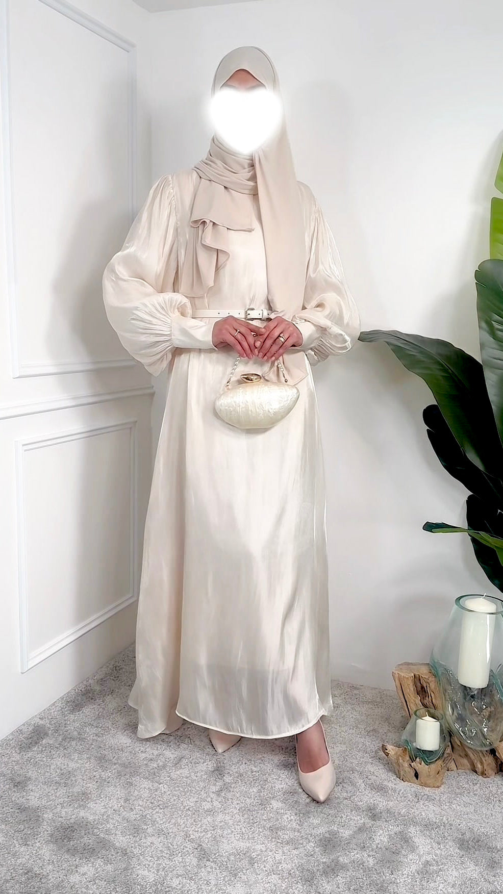 Robe manche ballon - crème