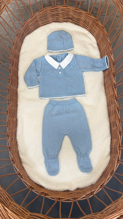 Ensemble naissance (0-3 mois) 3 PCS garçon - bleu