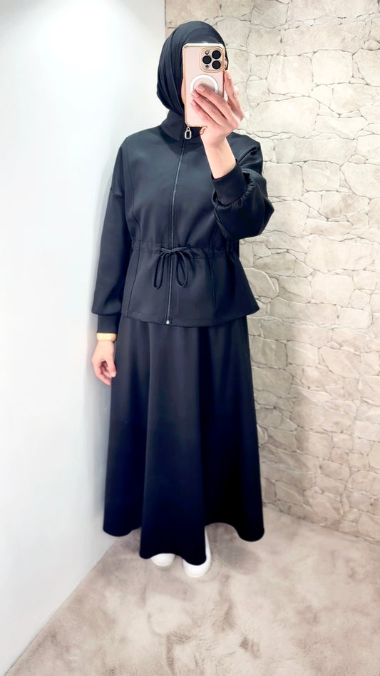 [Premium] Ensemble jupe sportif - noir pur