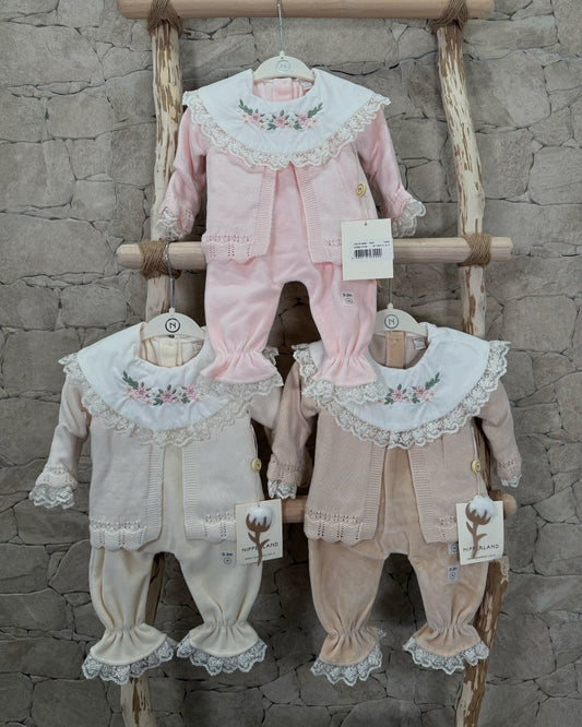 Ensemble bébé fille deux pièces - beige