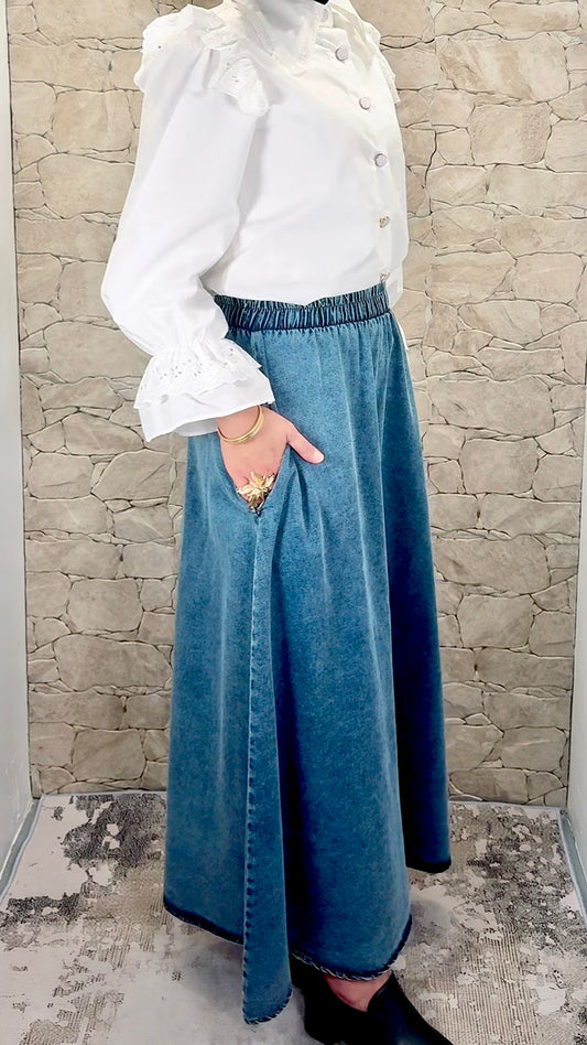 [Premium] Jupe longue très épaisse - parachute - denim