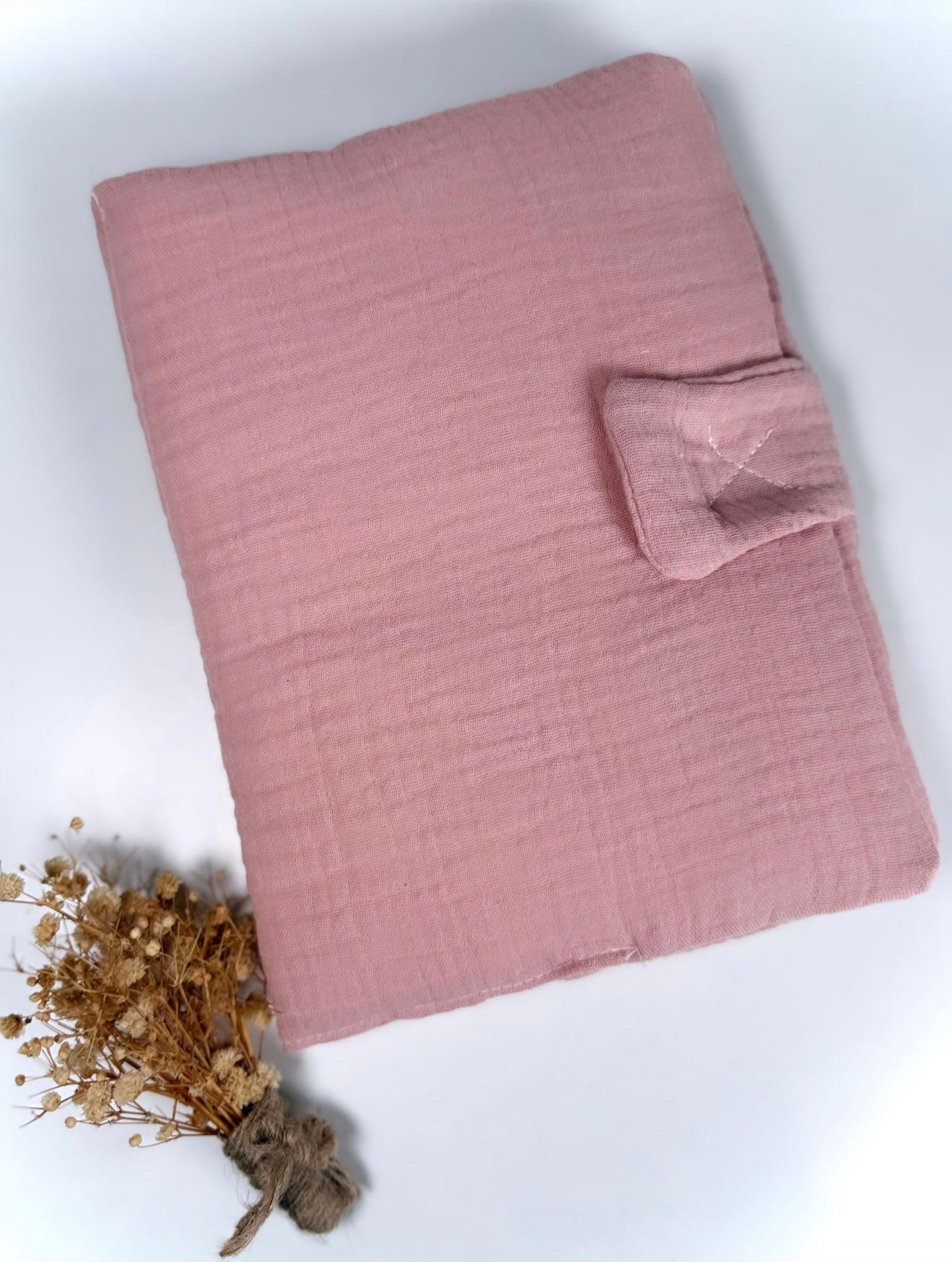 protège carnet santé bébé personnalisé brodé gaze coton- terracota 