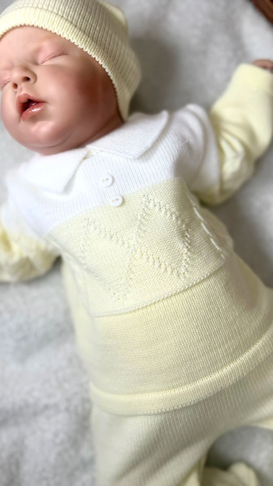 Ensemble bébé 3 pièces couleur soleil, certifié OEKO-TEX®, de la naissance à 3 mois