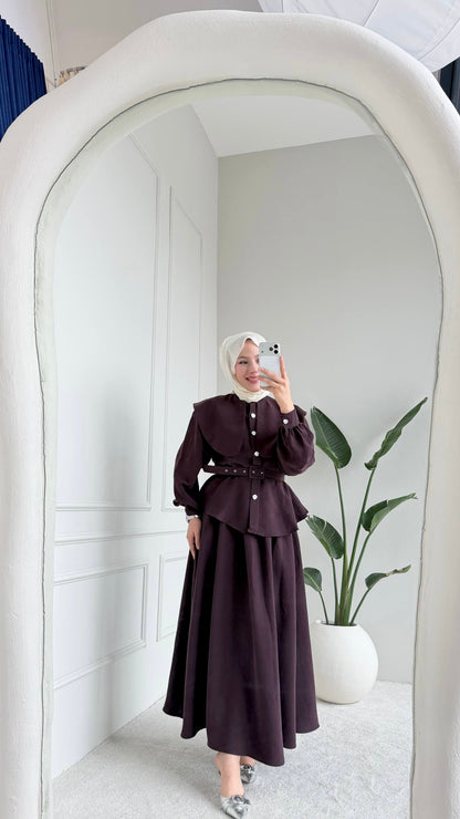 [Haut de gamme] Ensemble jupe manches ballon - plusieurs coloris