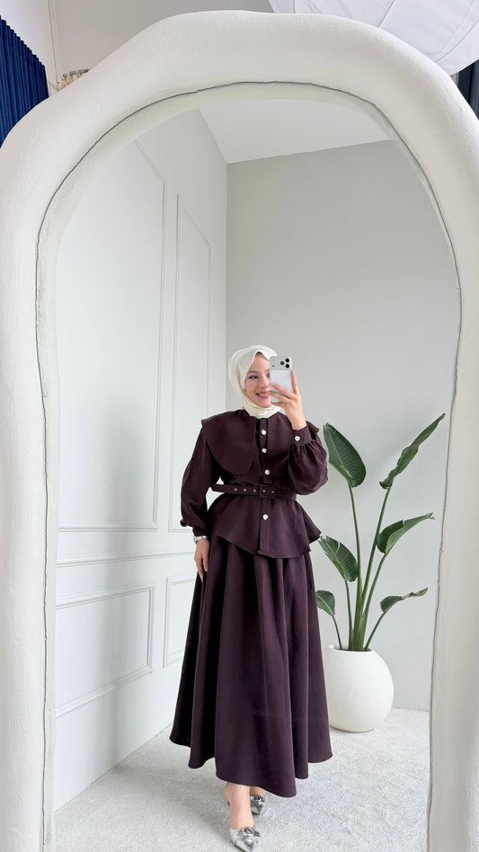 [Haut de gamme] Ensemble jupe manches ballon - plusieurs coloris