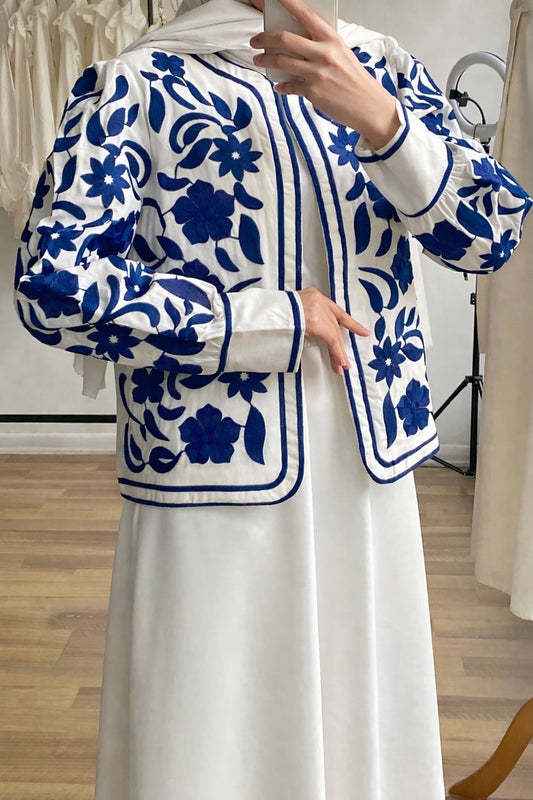 [Premium] Blazer brodé - blanc/bleu - édition limitée