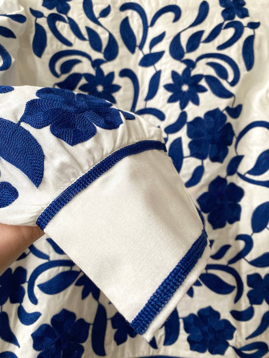 [Premium] Blazer brodé - blanc/bleu - édition limitée