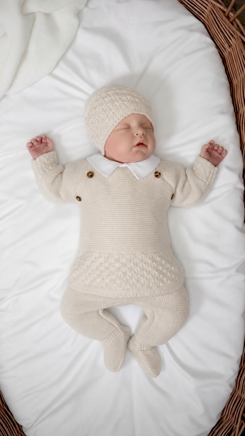 Unisex-Neugeborenen-Set (0–3 Monate) – [Weiß]