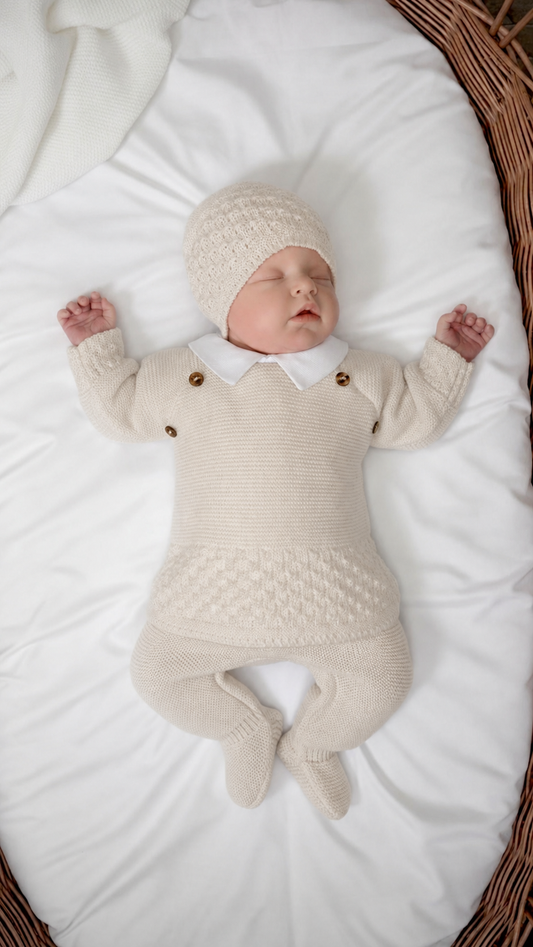 Unisex-Neugeborenen-Set (0–3 Monate) – [Weiß]