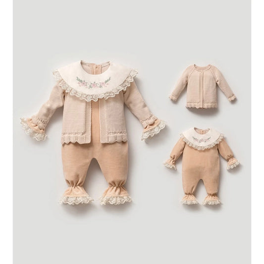 Tenue bébé fille 0-12 mois élégante, chaude et confortable