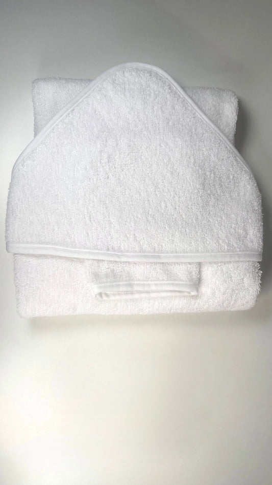 Cap de bain serviette personnalisé avec le prénom de bébé en coton