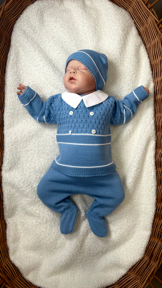 Ensemble naissance garçon toute saison 0-3 mois – OEKO-TEX® doux