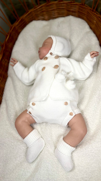 Tenue souvenir parfaite pour séance photo naissance – ensemble bébé blanc ou beige